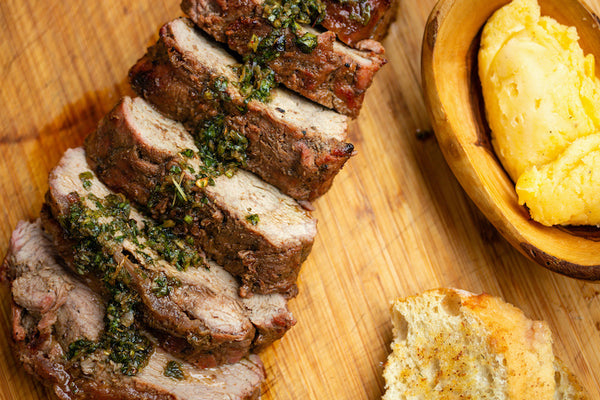 Grilled Pork Tenderloin with Cilantro Jalapeno Chimichurri