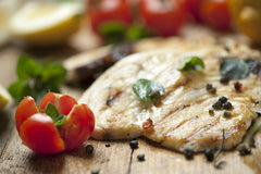 Grilled Swordfish with Tomatoes and Oregano